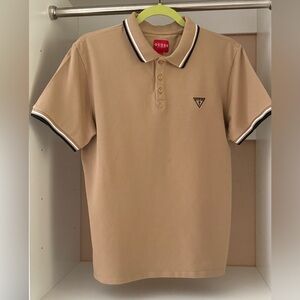 GUESS Los Angeles Allen Polo Shirt - Khaki/Tan - Men's Size L - Like New
